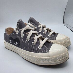 Converse Comme Des Garcons CDG PLAY x Chuck 70 Womens Sz 5 Low Steel Grey Shoes